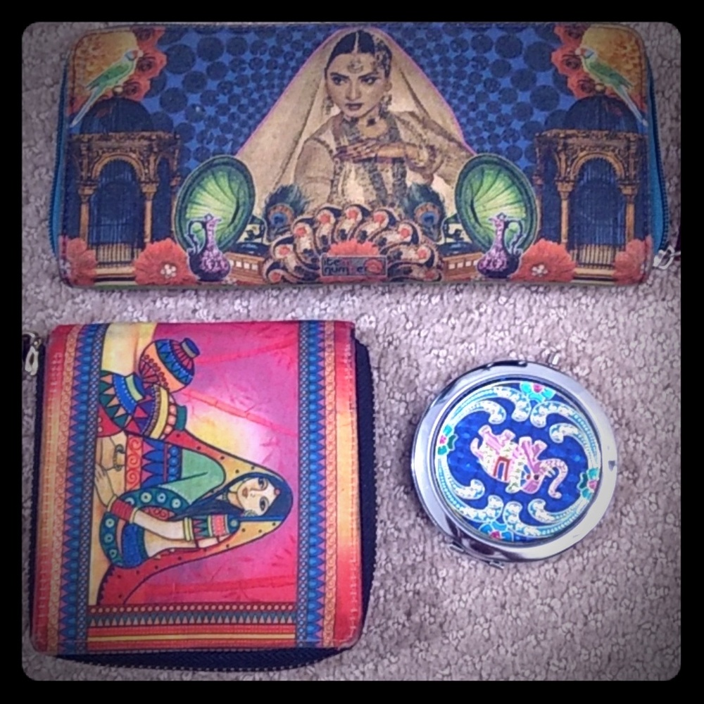 Indian wallets and vanity mirror bundle